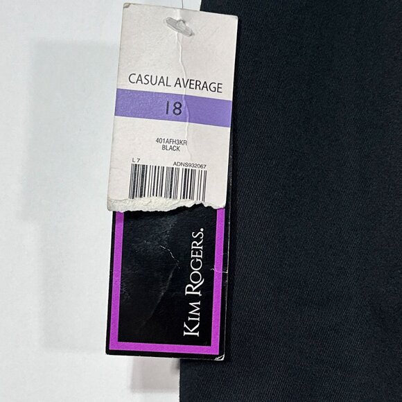 NWT Kim Rogers Black Curvy Straight Leg Sits At Waist Tummy Panel Pants Size 18 - Picture 11 of 15